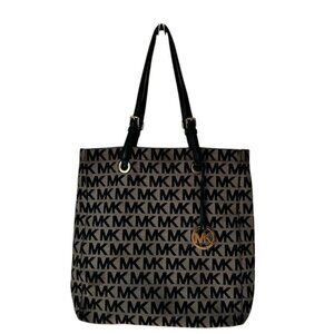 Michael Kors Jet Set Gray with Black Oversized Tote Handbag